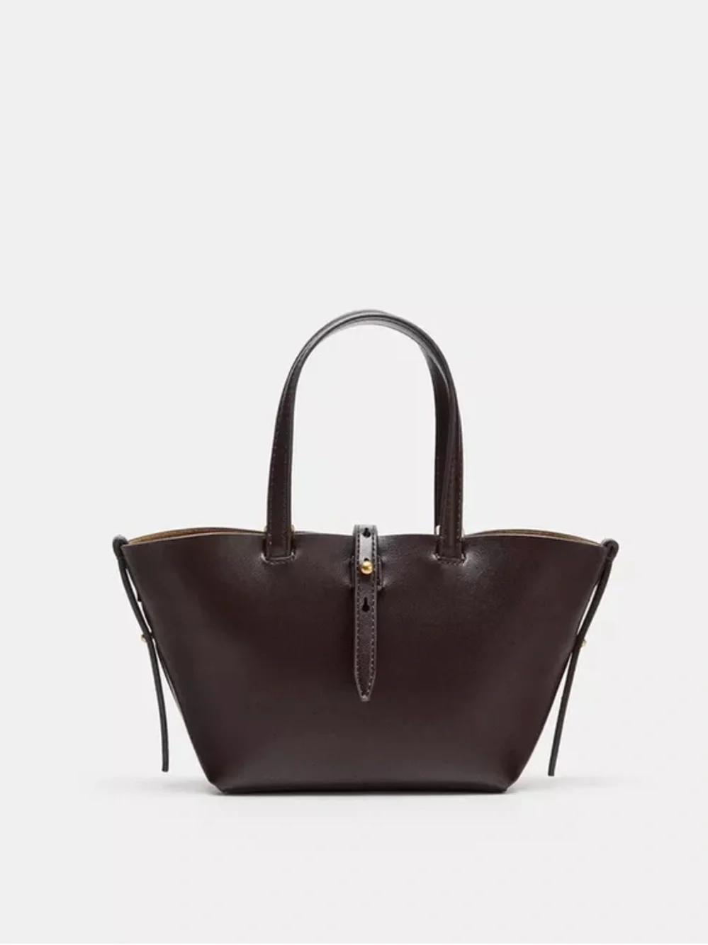 Zara Burgundy Red Brown Mini Basket Shopper Tote Bag Crossbody Shoulder Purse
